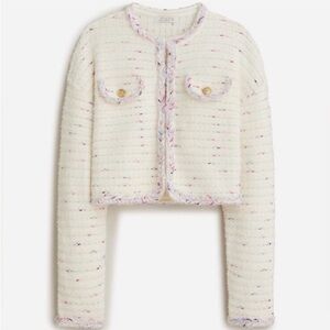 J. Crew Cream Tweed Cardigan